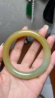 和田玉特色青花糖白三色手镯